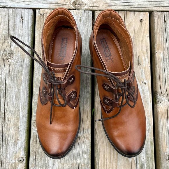 Women's PIKOLINOS Brown Leather Ankle Boots Size 42 - Picture 2 of 10